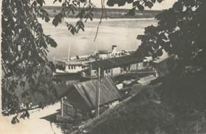 Пристань в Лебяжье, через которую прибывали раненые. 1940-е г.